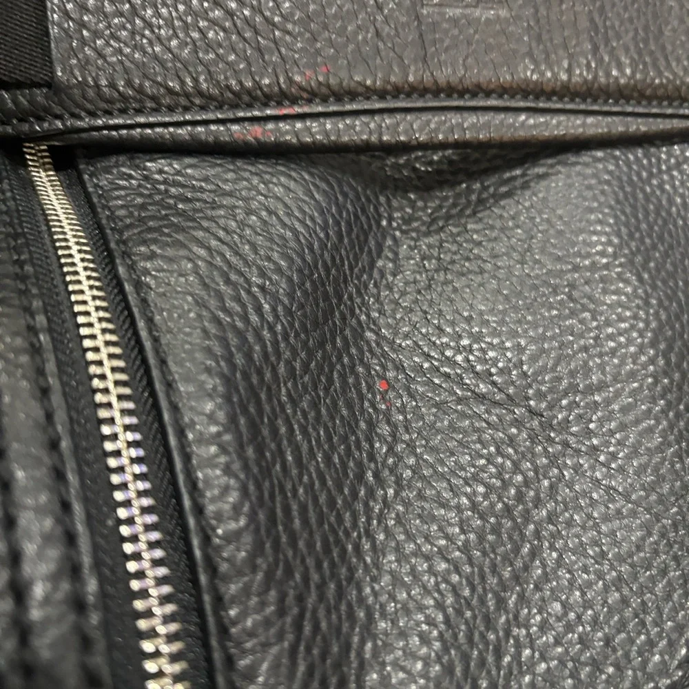 Tumi Black Textured Leather Garment Carry on Travel Bag